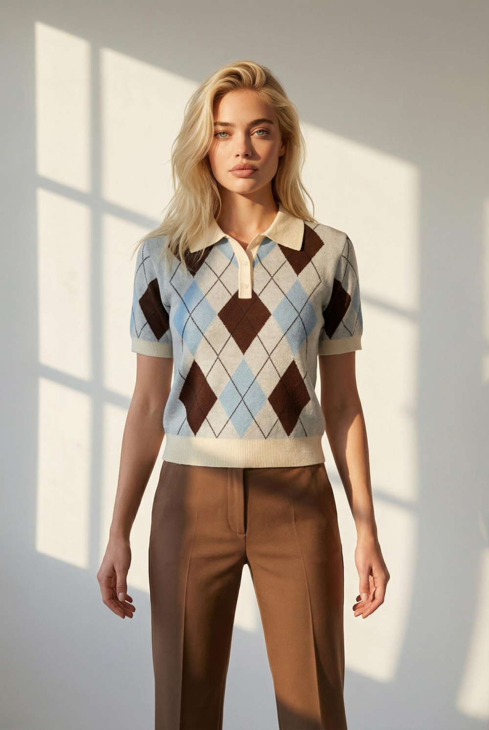 Sweter w romby 1039