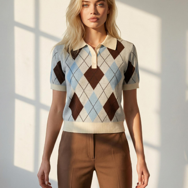 Sweter w romby 1039