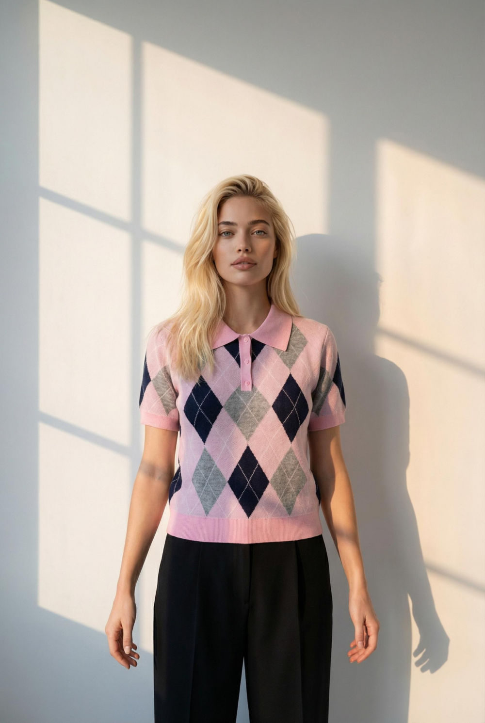 Sweter w romby 1039