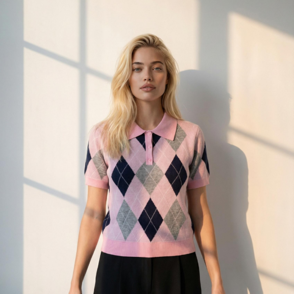 Sweter w romby 1039