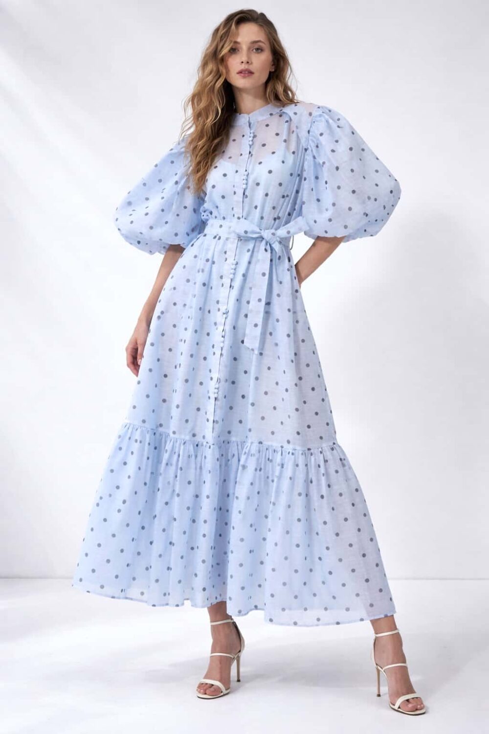 Sukienka w grochy maxi - obrazek 2
