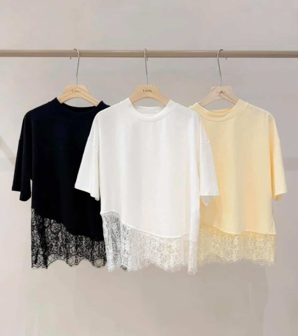 T-shirt z koronką 6311